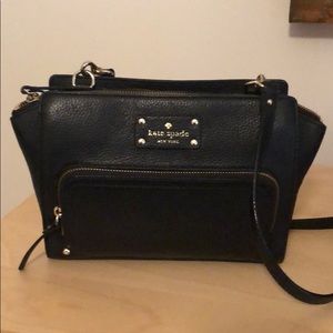 Kate Spade black leather shoulder bag